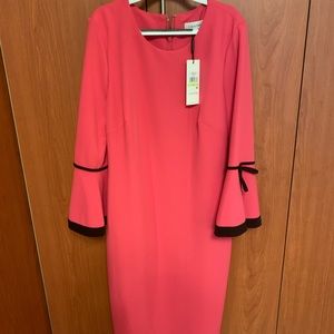 Calvin Klein Women's Flare Sleeve Sheath Dress, Cabaret Pink, 4